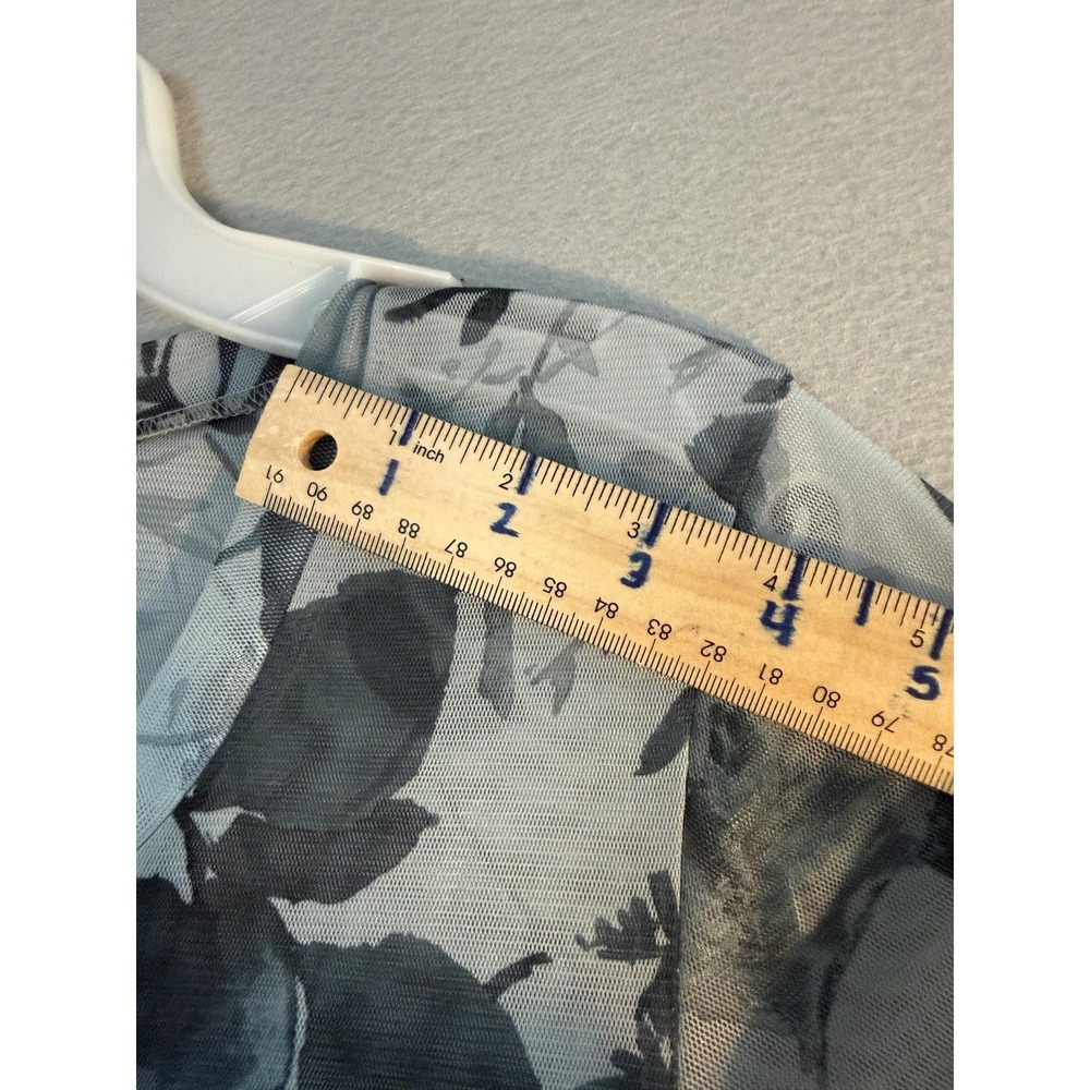 Brentwood Dress Womens Small Gray Floral Mesh Sheer Maxi T Shirt Casual - Picture 10 of 14